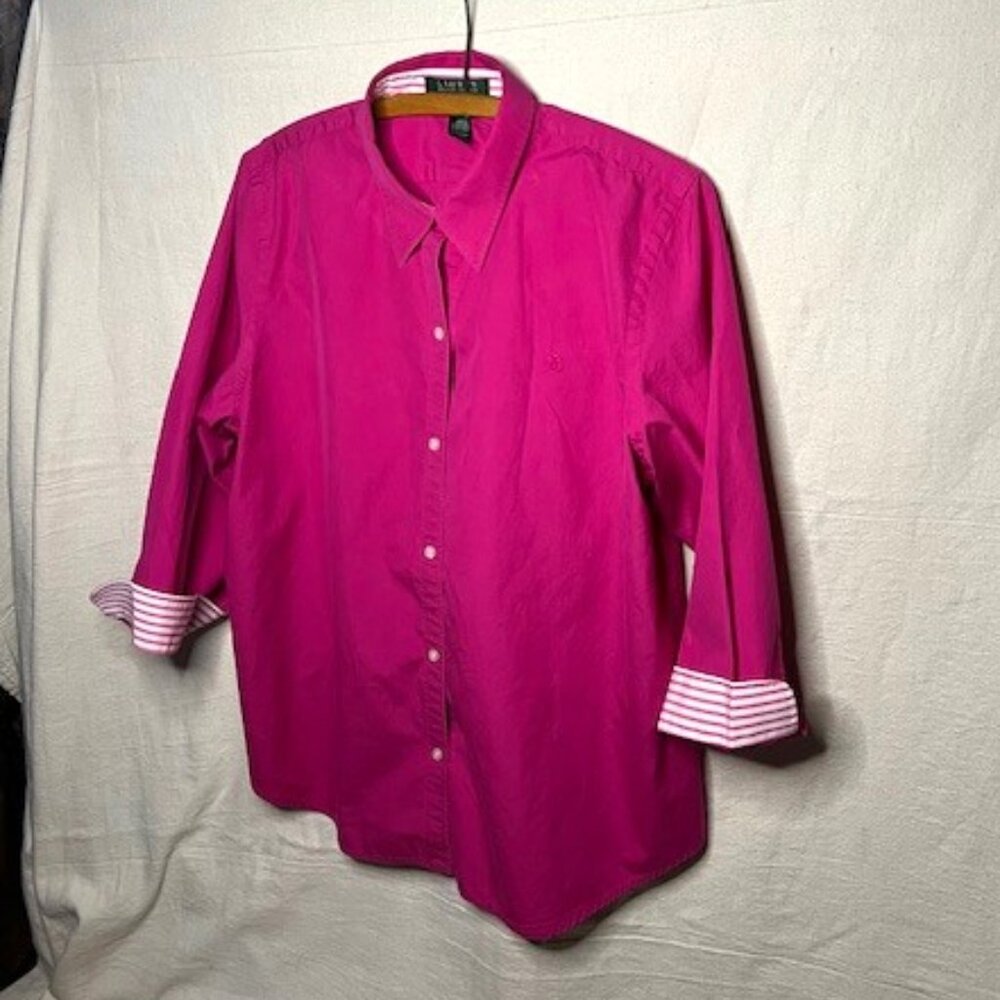 Lauren Ralph Lauren Women’s Top/Blouse 3/4 Sleeves Striped w/Cuff